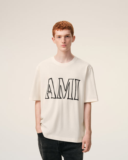 White Cotton Ami Paris Print T-shirt - Man - 3 - AMI Paris - Ami Paris