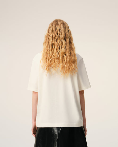 White Cotton Thank You For Being A Friend Print T-shirt - Woman - 12 - AMI Paris - Ami Paris