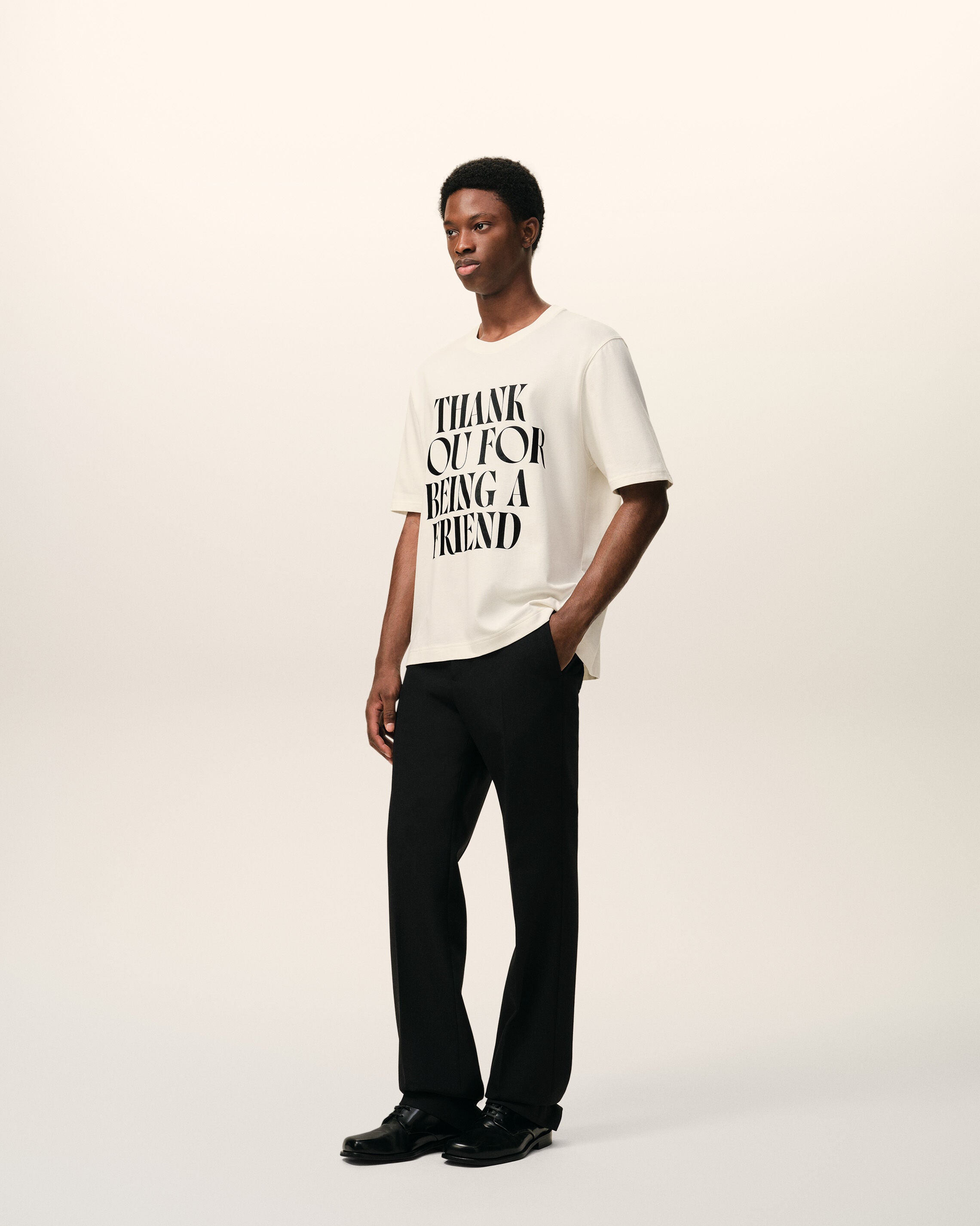 White Cotton Thank You For Being A Friend Print T-shirt - 6