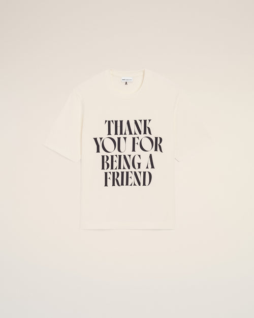 White Cotton Signature Print T-shirt - 1 - Ami Paris