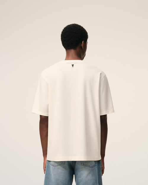 White Cotton Ami Paris Heritage Print T-shirt - Man - 5 - AMI Paris - Ami Paris