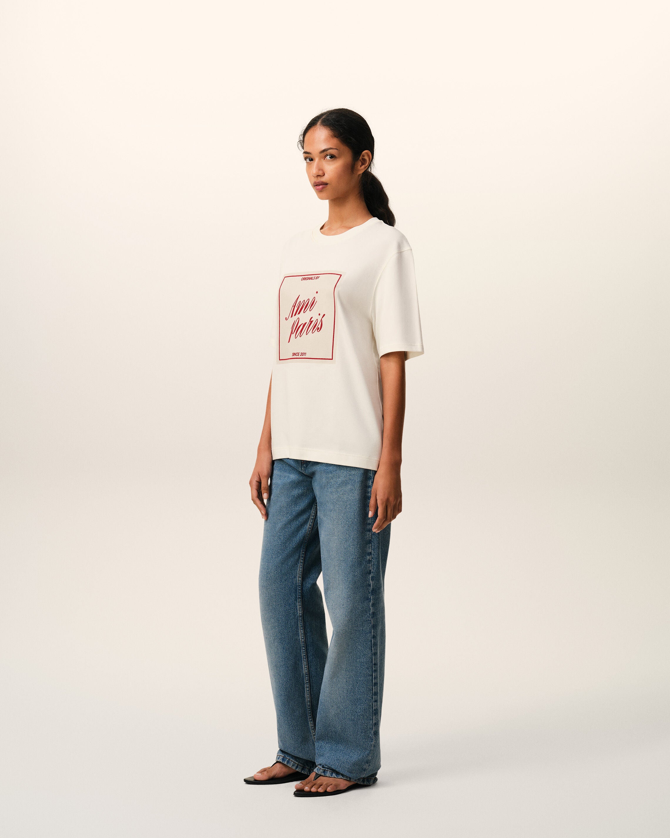 White Cotton Ami Paris Heritage Print T-shirt - 12