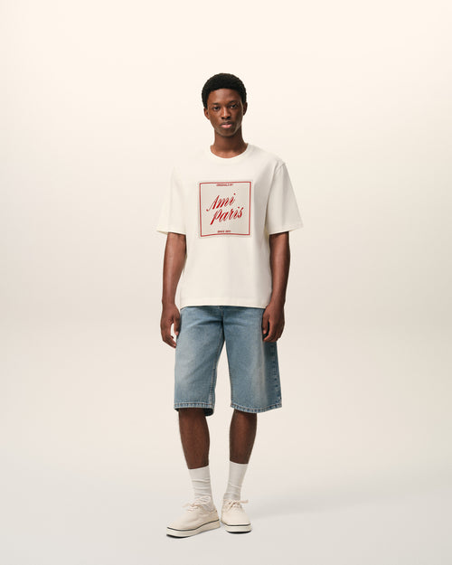Camiseta con estampado Ami Paris Heritage de algodón blanco - Hombre - 2 - AMI Paris - Ami Paris