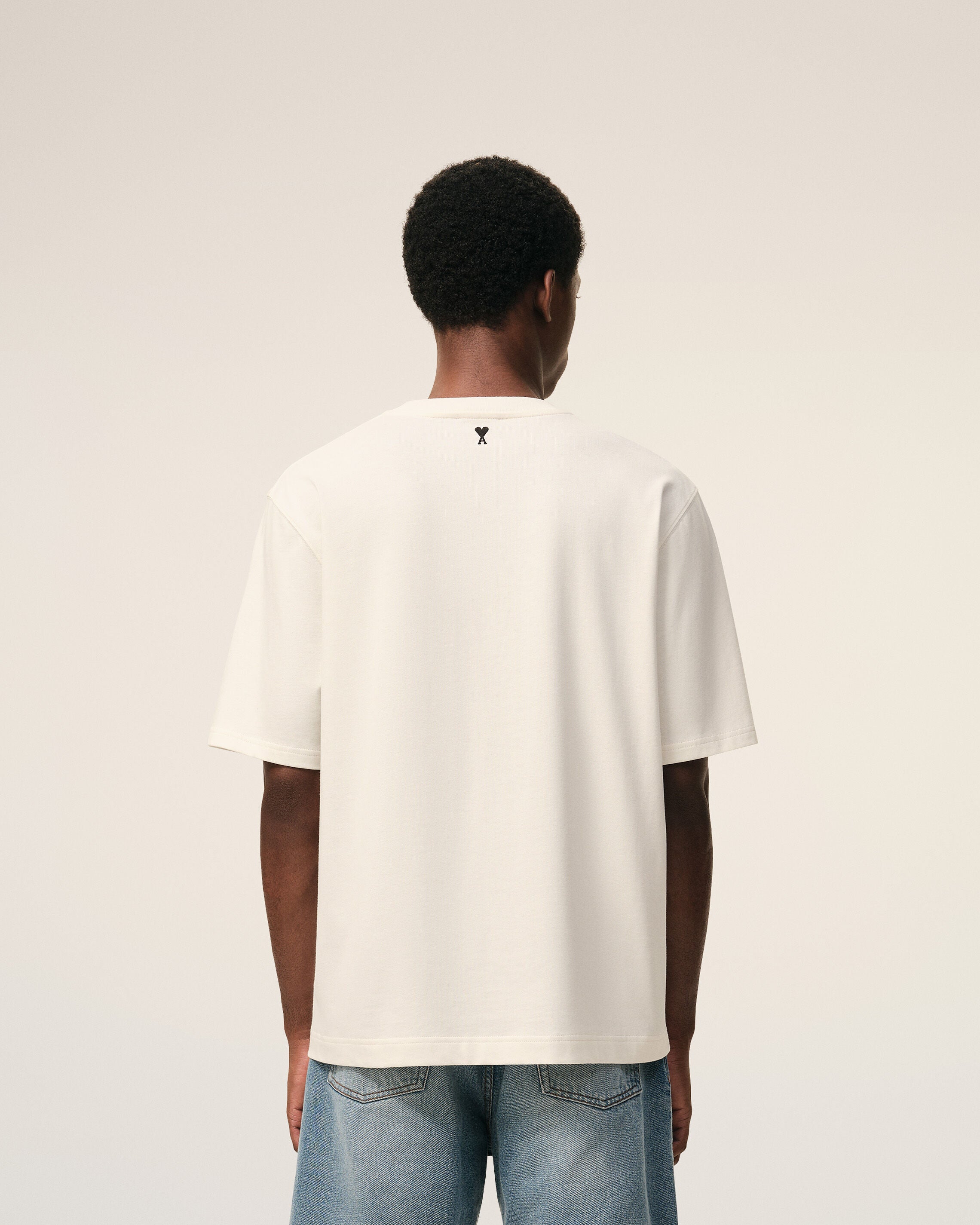 WHITE CREAM White Cotton Ami Paris Heritage Print T-shirt | Ami Paris