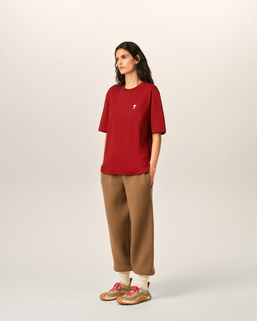 Red printed cotton "Place des Victoires" t-shirt - Woman - 14 - AMI Paris - Ami Paris