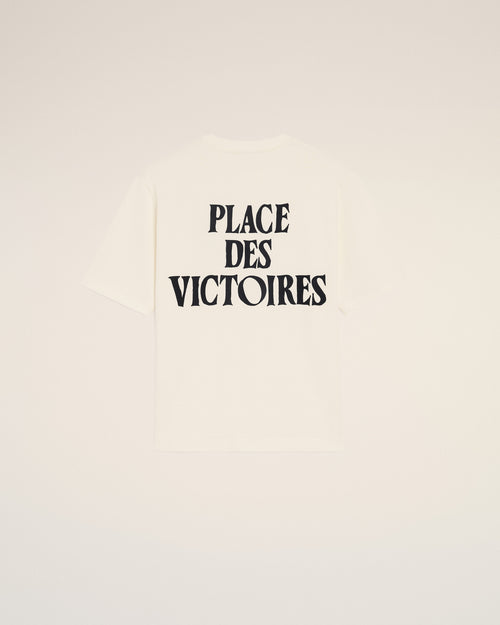 White Cotton Place Des Victoires Print T-shirt - 7 - Ami Paris