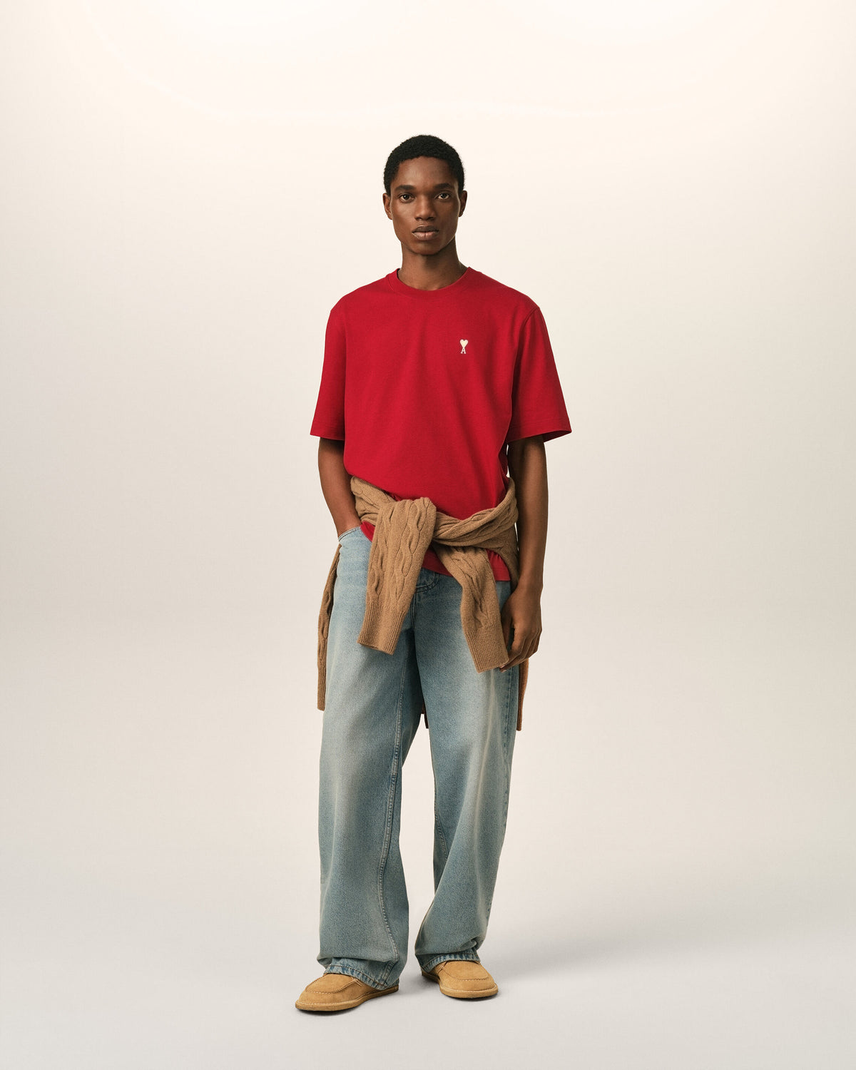 Red printed cotton "Place des Victoires" t-shirt - 4