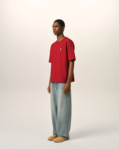 Red printed cotton "Place des Victoires" t-shirt - Man - 7 - AMI Paris - Ami Paris