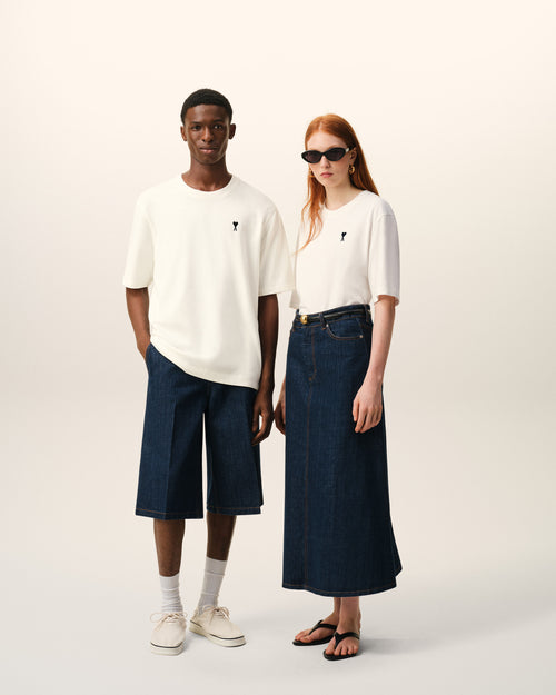 White Cotton Place Des Victoires Print T-shirt - 15 - Ami Paris