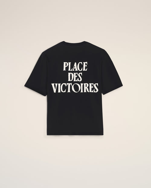 Black printed cotton "Place des Victoires" t-shirt - BLACK/WHITE - Ami Paris
