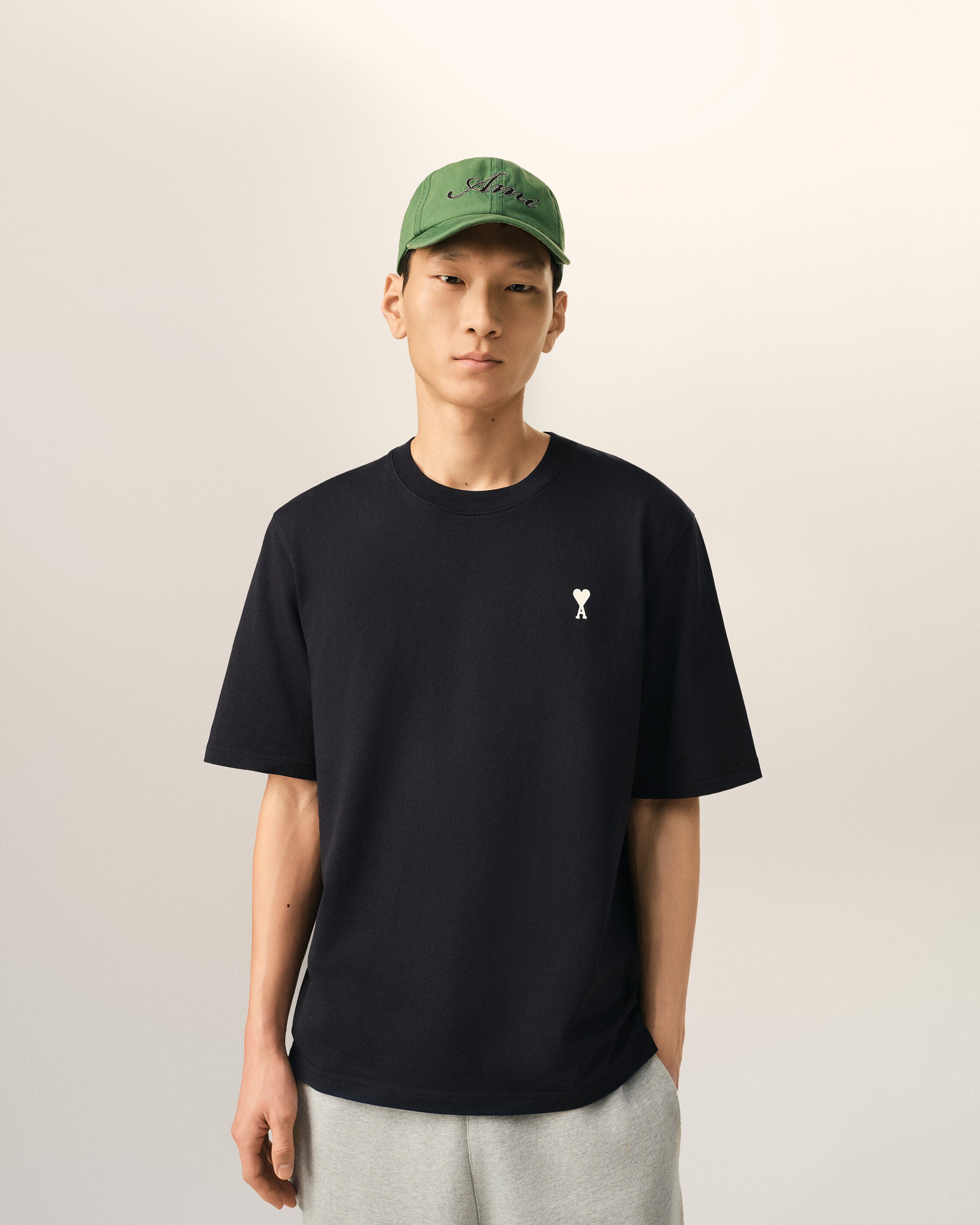 amipari tシャツ BLACK/WHITE Black printed cotton 