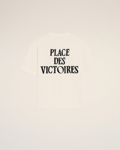 White Cotton Place Des Victoires Print T-shirt - 2 - Ami Paris