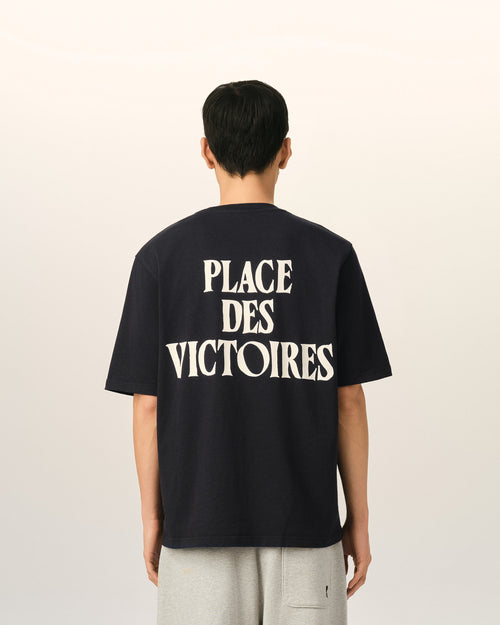 Black printed cotton "Place des Victoires" t-shirt - Man - 6 - AMI Paris - Ami Paris