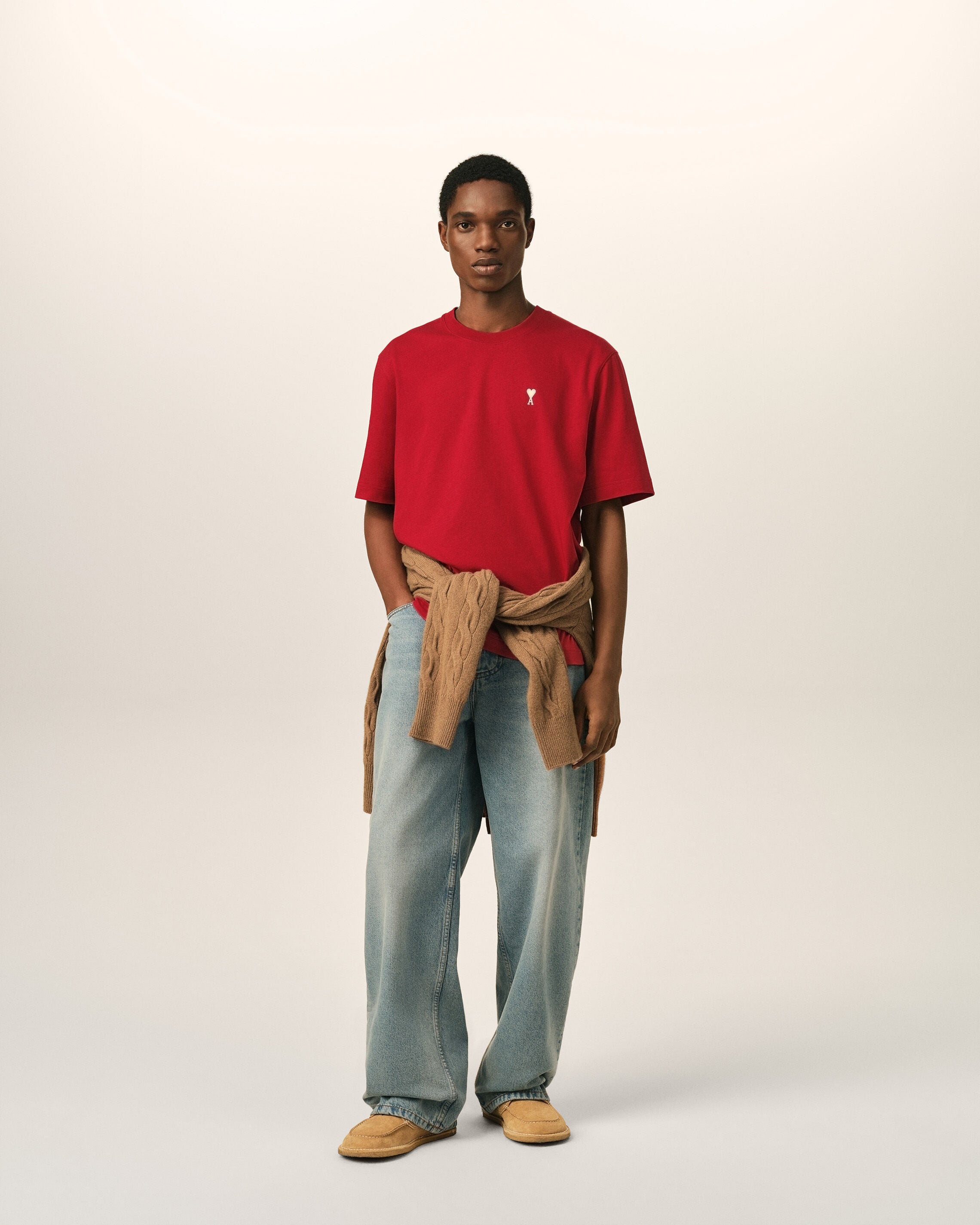 T-Shirt aus roter bedruckter Baumwolle "Place des Victoires" - 4