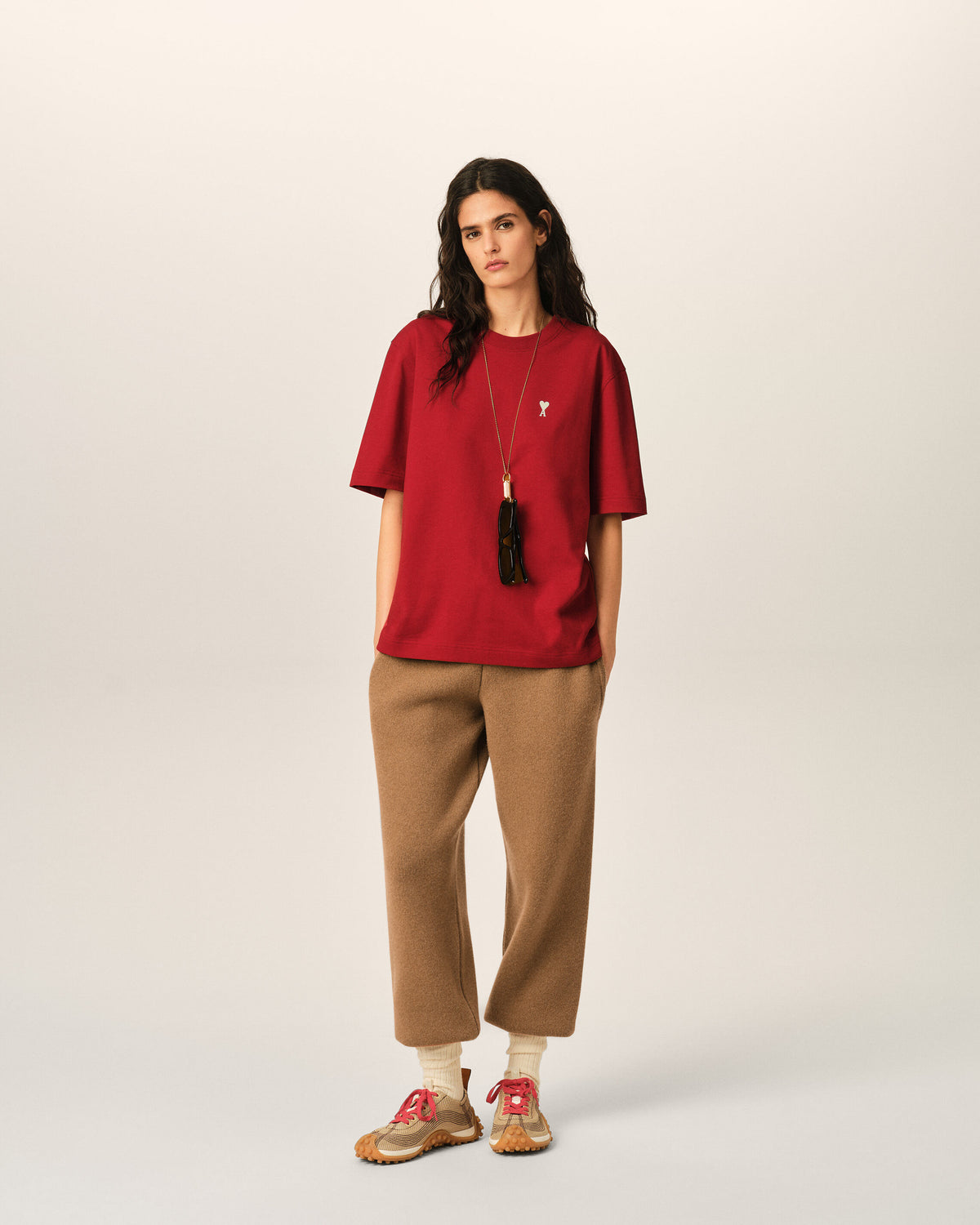 Red printed cotton "Place des Victoires" t-shirt - 11