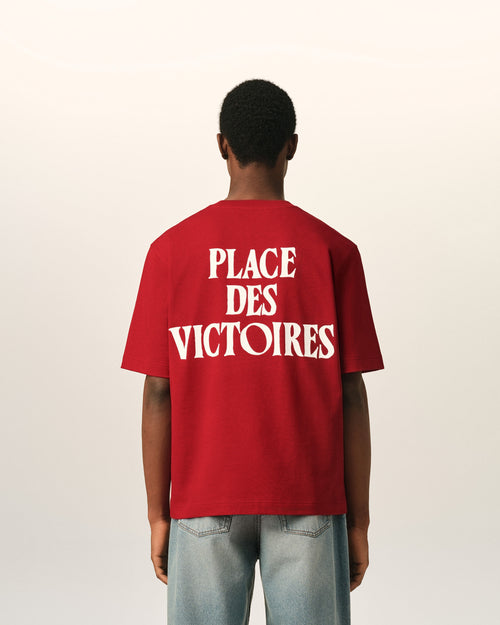 Red printed cotton "Place des Victoires" t-shirt - Man - 6 - AMI Paris - Ami Paris