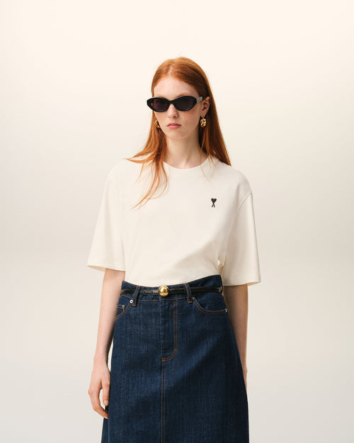                                 White Cotton Place Des Victoires Print T-shirt - 3                             - Ami Paris