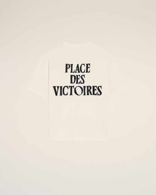 White Cotton Place Des Victoires Print T-shirt - Woman - 8 - AMI Paris - Ami Paris