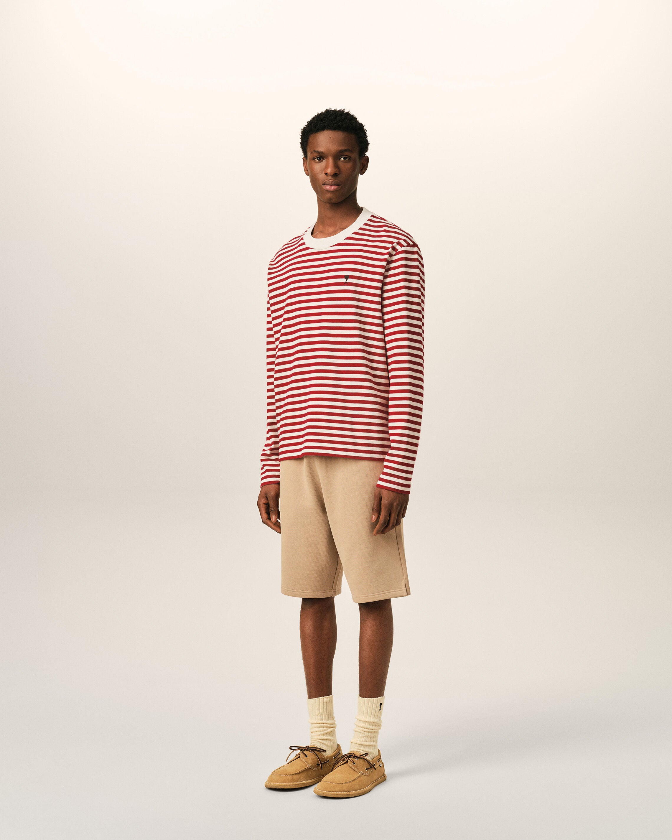 Red and white mariniere cotton t-shirt with Ami de Coeur - 6
