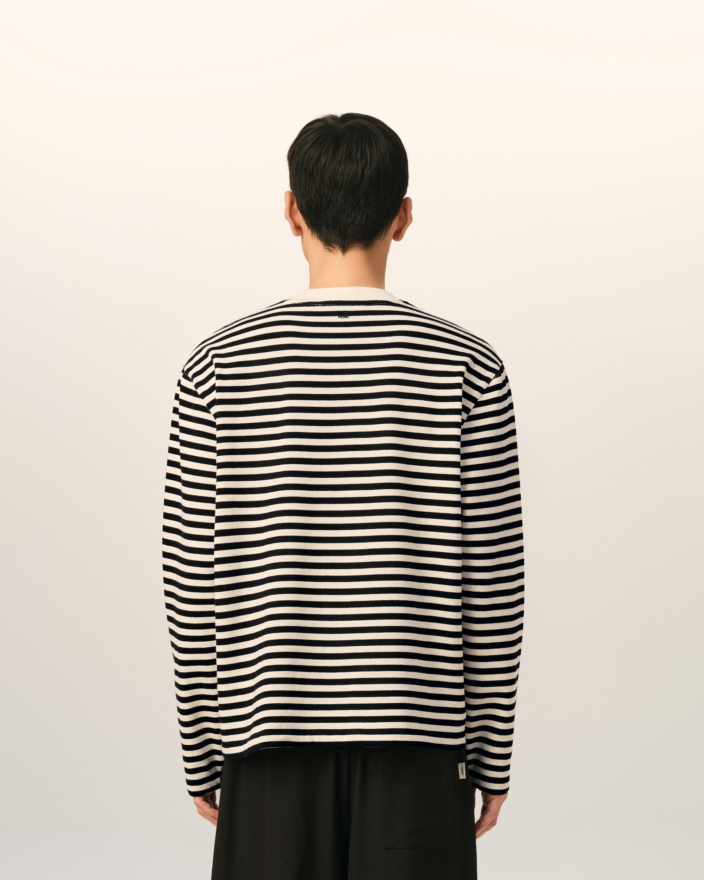 T-shirt marinière noir et blanc en coton Ami de Coeur - 5