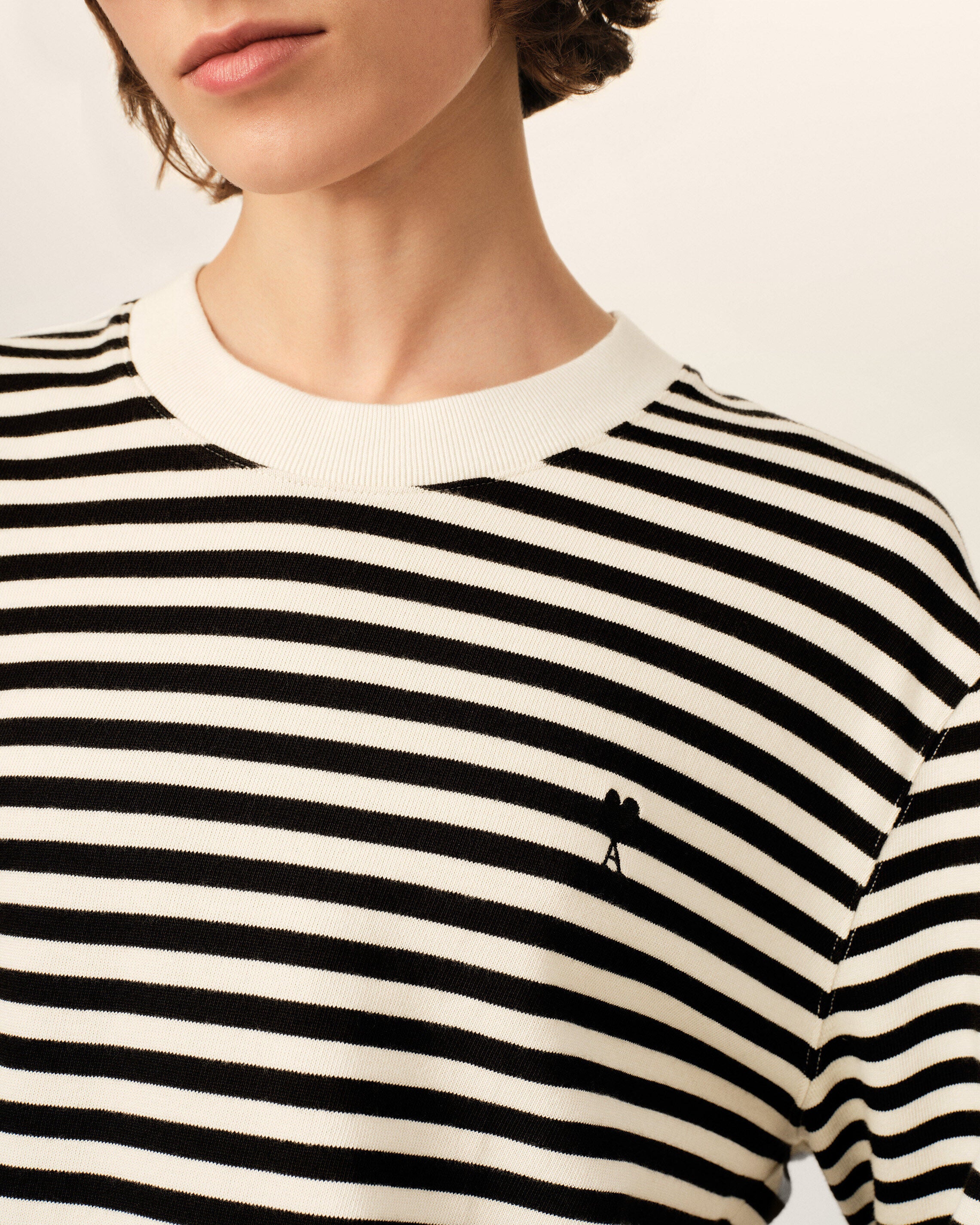T-shirt marinière noir et blanc en coton Ami de Coeur - 10