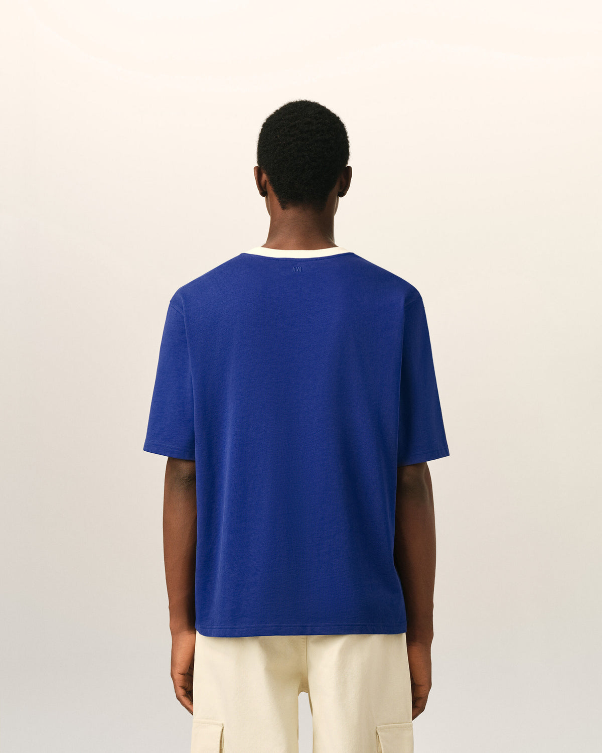 Blue printed cotton "Thank you for being a friend" t-shirt - 5