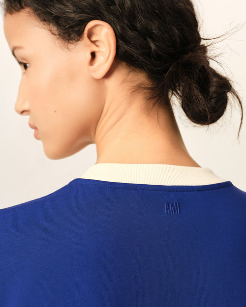 Blue printed cotton "Thank you for being a friend" t-shirt - Woman - 10 - AMI Paris - Ami Paris