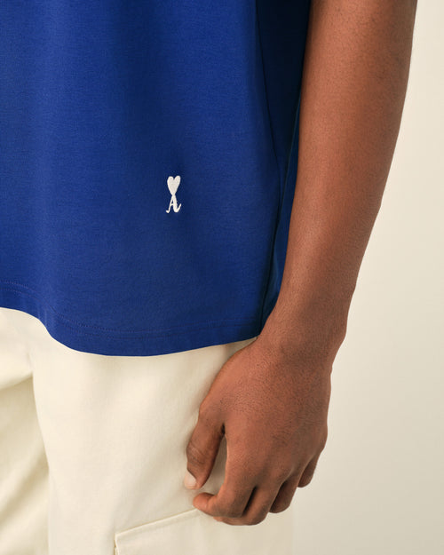 Blue printed cotton "Thank you for being a friend" t-shirt - Man - 4 - AMI Paris - Ami Paris