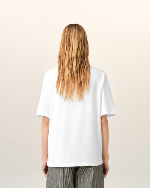Ami de Coeur Tulipe T-Shirt aus weißer Baumwolle - Damen - 11 - AMI Paris - Ami Paris