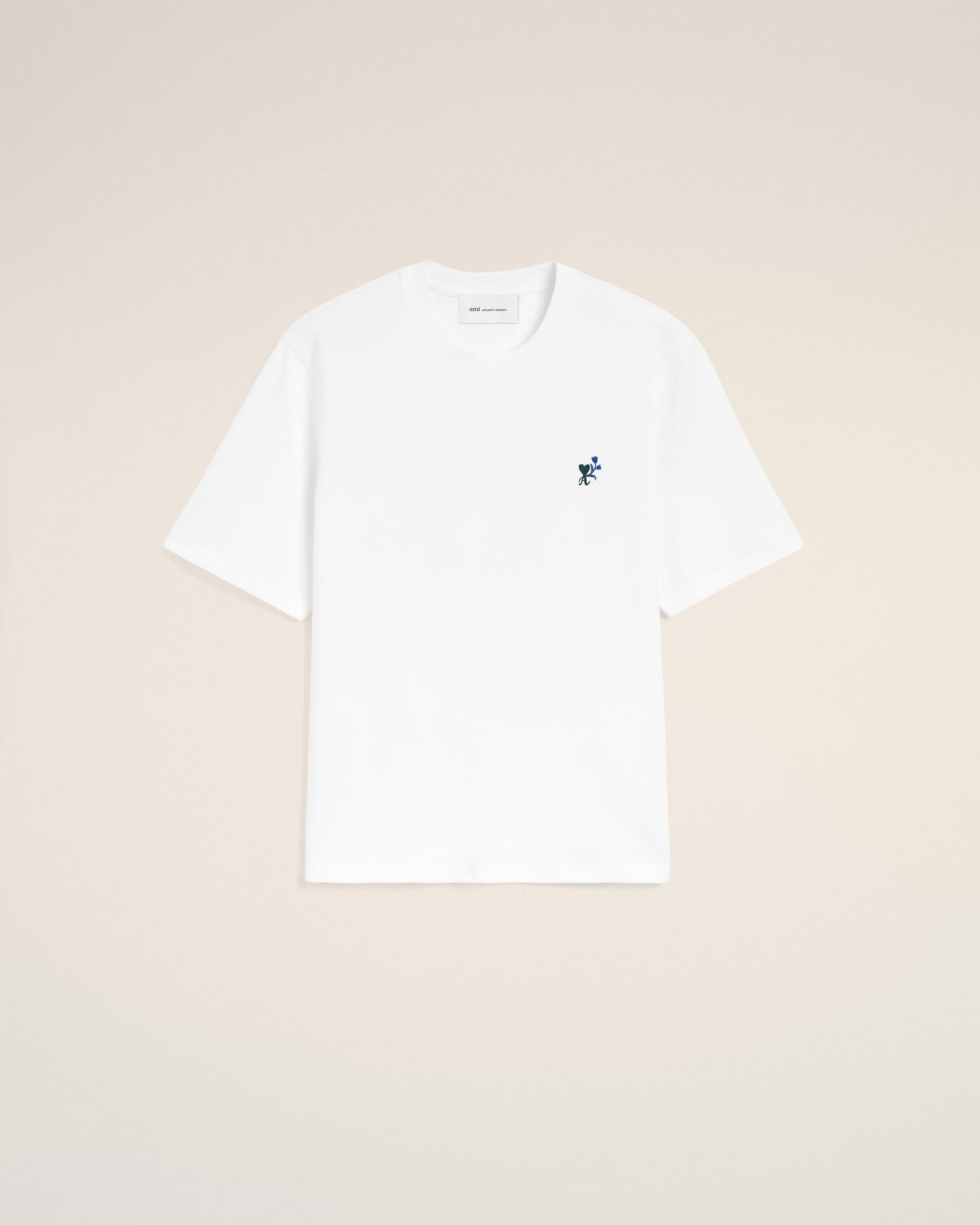 White cotton t-shirt with Ami de Coeur tulip - 7