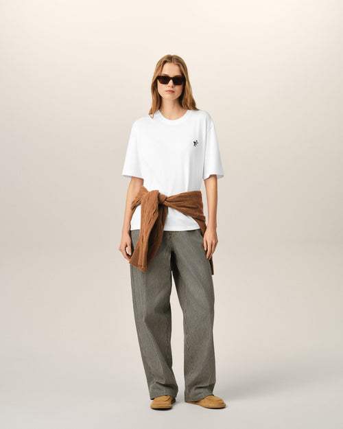 Ami de Coeur Tulipe T-Shirt aus weißer Baumwolle - Damen - 9 - AMI Paris - Ami Paris