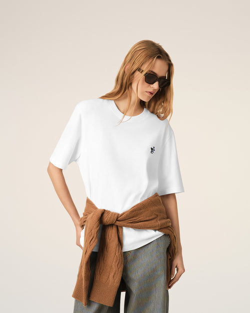                                 White cotton t-shirt with Ami de Coeur tulip - 3                             - Ami Paris