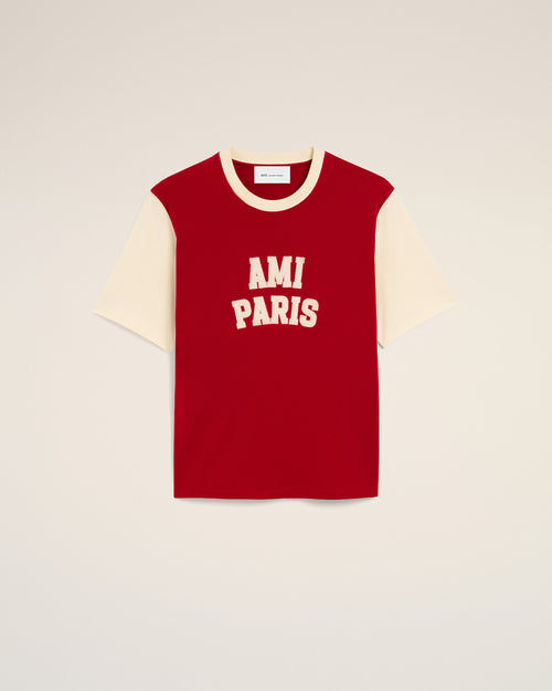 T-shirt rouge en coton broderie Ami Paris - 1 - Ami Paris