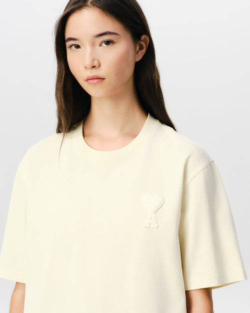T-shirt blanc en coton patch Ami de Coeur - Femme - 10 - AMI Paris - Ami Paris