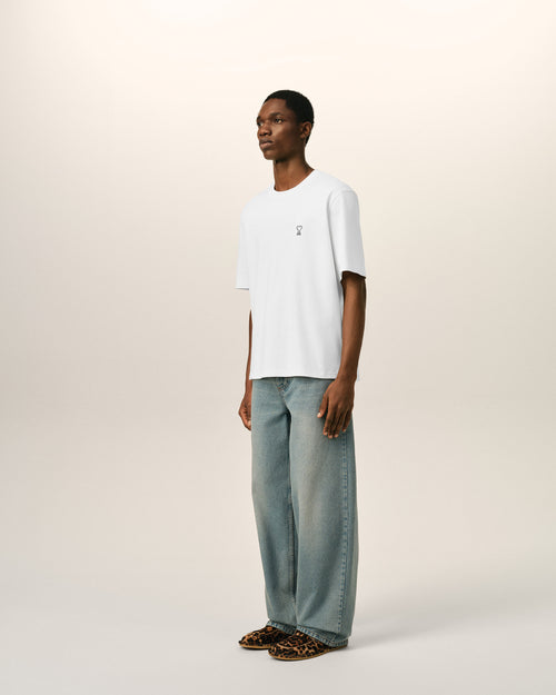 White cotton t-shirt with "Place des Victoires" print - Man - 7 - AMI Paris - Ami Paris