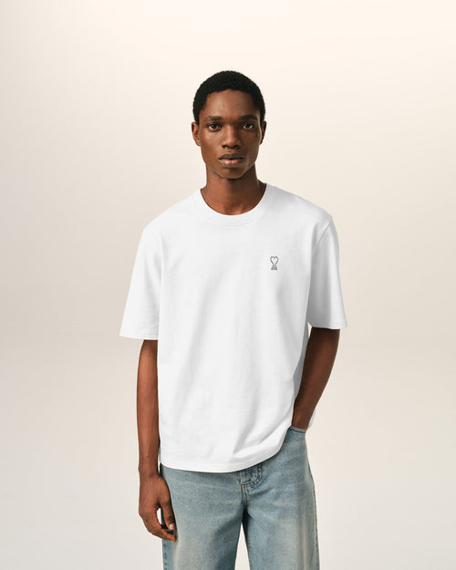 White cotton t-shirt with "Place des Victoires" print - Man - 2 - AMI Paris - Ami Paris
