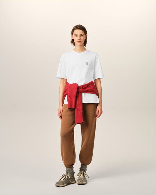 White cotton t-shirt with "Place des Victoires" print - Woman - 11 - AMI Paris - Ami Paris