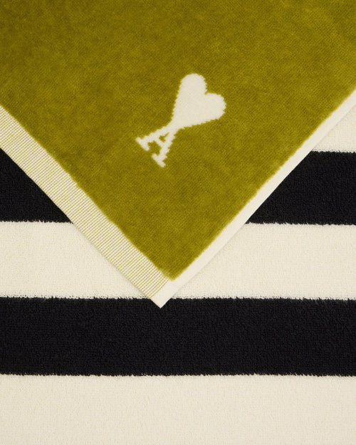 Green two tones Cotton Ami De Coeur Towel - Woman - 6 - AMI Paris - Ami Paris