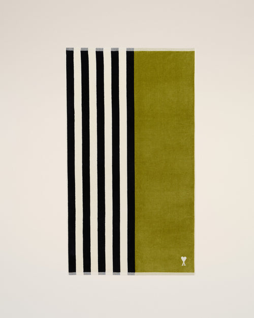 Green two tones Cotton Ami De Coeur Towel - 6 - Ami Paris