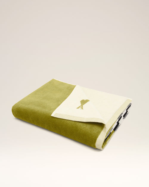 Green two tones Cotton Ami De Coeur Towel - 1 - Ami Paris
